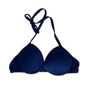 Mynah Swim Bikini Top Womens XS Blue New Halter Tie Summer Pool